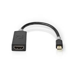 Nedis CCBP37654AT02 Mini-DisplayPort - HDMI™-Kabel | Mini-DisplayPort Male - HDMI™-Uitgang | 0,2 m | Antraciet