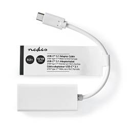 Nedis CCGT64951WT02 Nedis USB-C™-adapterkabel | Type-C™ Male - RJ45 Female | 100 Mbit | 0,2 m | Wit
