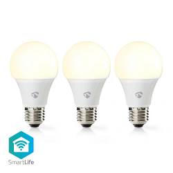 Nedis WIFILW32WTE27 Wi-Fi Smart LED-Lamp | Warm Wit | E27 | 3-Pack