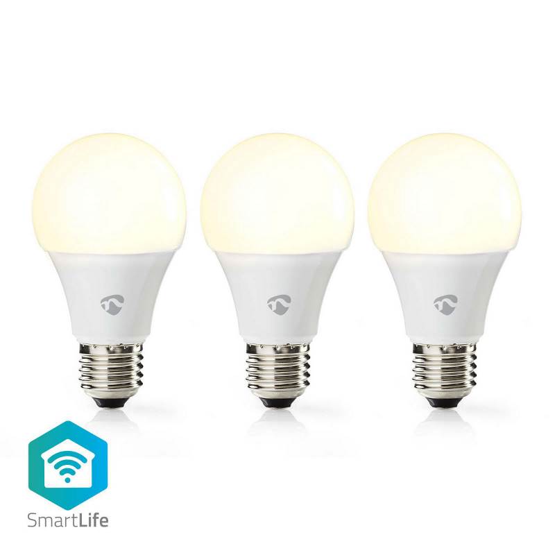 Nedis WIFILW32WTE27 Wi-Fi Smart LED-Lamp | Warm Wit | E27 | 3-Pack