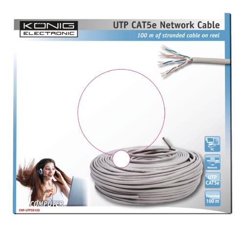 König CMP-UTP5R100 UTP CAT 5e flexibele netwerkkabel op 100 m rol