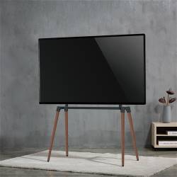Nedis TVSM7250BK TV-vloerstandaard | 60 - 75 inch | maximaal 40 kg | Scandinavisch ontwerp | Zwart / Beuk