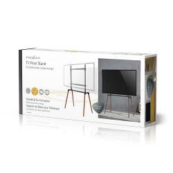 Nedis TVSM7250BK TV-vloerstandaard | 60 - 75 inch | maximaal 40 kg | Scandinavisch ontwerp | Zwart / Beuk