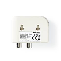 Nedis SAMP40025WT CATV-versterker | Max. 15 dB Versterking | 50 - 694 MHz | 2 Uitgangen | IEC