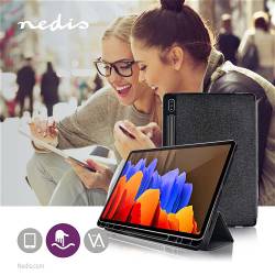 Nedis TCVR10008GY Tablet Folio Case | Gebruikt voor: Samsung | Galaxy Tab S7+ | Auto-wake-functie | Grijs/Zwart | TPU...