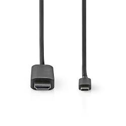 Nedis CCGP64655BK10 USB-Adapter | USB 3.2 Gen 1 | USB Type-C™ Male | HDMI™ Connector | 1.00 m | Rond | Vernikkeld | P...