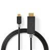 Nedis CCBW64655AT10 USB-Adapter | USB 3.2 Gen 1 | USB Type-C™ Male | HDMI™ Connector | 1.00 m | Rond | Verguld | PVC ...