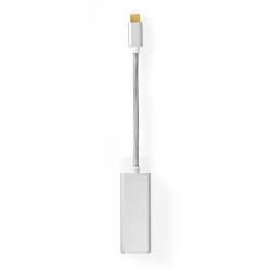 Nedis CCTB64950AL02 USB-Adapter | USB 3.2 Gen 1 | USB Type-C™ Male | RJ45 Female | Verguld | Recht | 0.20 m | Rond | ...