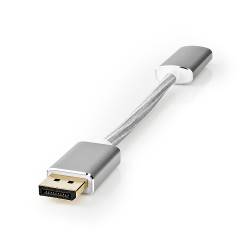 Nedis CCTB37150AL02 DisplayPort-Kabel | DisplayPort Male | HDMI™ Output | 4K@60Hz | Verguld | 0.20 m | Rond | Gebreid...