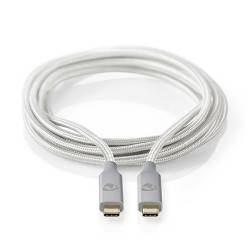 Nedis CCTB64020AL10 USB-Kabel | USB 3.2 Gen 2x2 | USB Type-C™ Male | USB Type-C™ Male | 20 Mbps | 100 W | Verguld | 1...
