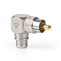 Nedis CATB24920GD Mono-Audioadapter | RCA Male | RCA Female | Verguld | 90° Gehoekt | Metaal | Metaal/Gunmetal | 2 st...