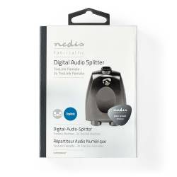 Nedis CATB25940GY Nedis® Optical Audio Adapter | TosLink Female - 2x TosLink Female | Aluminium | Grey