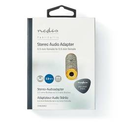 Nedis CATB22950GD Stereo-Audioadapter | 3,5 mm Female | 3,5 mm Female | Verguld | Recht | Aluminium | Metaal/Goud | 1...