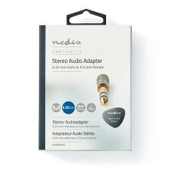 Nedis CATB23930GD Stereo-Audioadapter | 6,35 mm Male | 3,5 mm Female | Verguld | Recht | Aluminium | Metaal/Goud | 1 ...