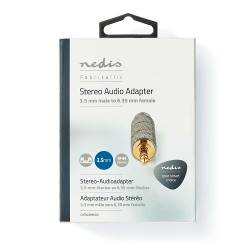Nedis CATB22935GD Stereo-Audioadapter | 3,5 mm Male | 6,35 mm Female | Verguld | Recht | Metaal | Goud/Metaal | 1 st....