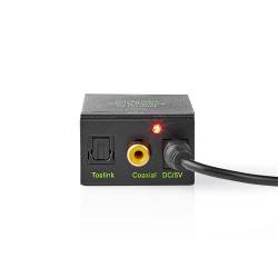 Nedis ACON2510BK Digitale Audioconverter | 1-weg | Input: 1x Digital RCA / 1x TosLink | Output: 1x (2x RCA) / 1x 3,5m...