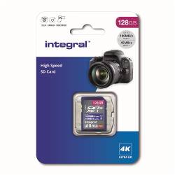 Integral INSDX128G100V30 High Speed SDHC/XC V30 UHS-I U3 128 GB SD memory card
