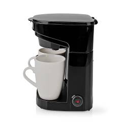 Nedis KACM140EBK Koffiezetapparaat | Maximale capaciteit: 0.25 l | 2 | Warmhoudfunctie | Klokfunctie | Zwart