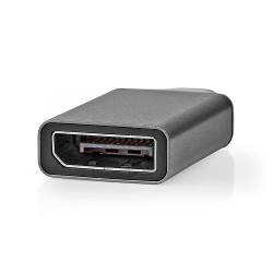 Nedis CCGP64350GY USB-Adapter | USB 3.2 Gen 1 | USB Type-C™ Male | DisplayPort Female | Vernikkeld | Recht | Aluminiu...
