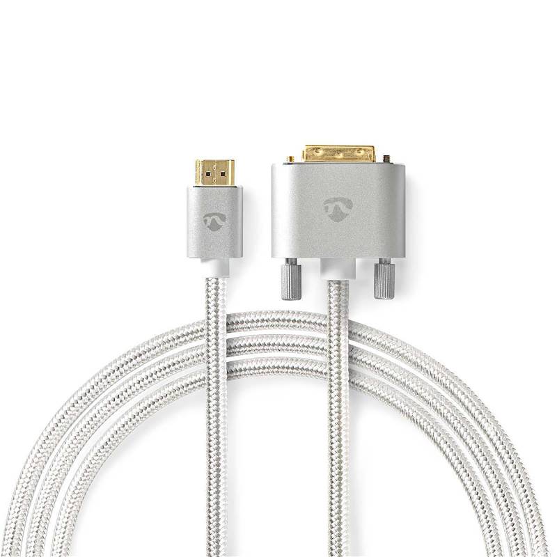 Nedis CCTB34800AL20 HDMI™ Kabel | HDMI™ Connector | DVI-D 24+1-Pins Male | 2560x1600 | Verguld | 2.00 m | Gebreid | Z...
