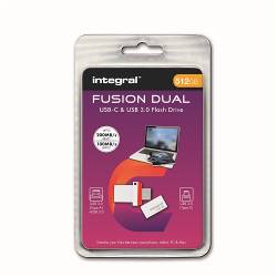 Integral INFD512GBFUSDUAL3.0-C Fusion Dual USB-C & USB 3.0 Flash Drive 512 GB