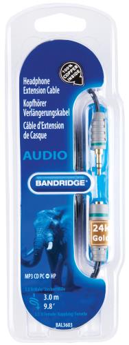 Bandridge BAL3603 Verlengkabel voor hoofdtelefoon 3.0 m