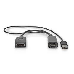 Nedis CCGP34300BK02 HDMI™-Adapter | HDMI™ Connector | DisplayPort Male | Vernikkeld | Recht | PVC | Zwart | 1 Stuks |...