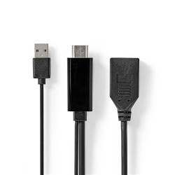 Nedis CCGP34300BK02 HDMI™-Adapter | HDMI™ Connector | DisplayPort Male | Vernikkeld | Recht | PVC | Zwart | 1 Stuks |...