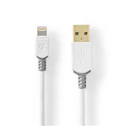 Nedis CCBW39300WT30 USB-Kabel | USB 2.0 | Apple Lightning 8-Pins | USB-A Male | 480 Mbps | Verguld | 3.0 m | Rond | P...