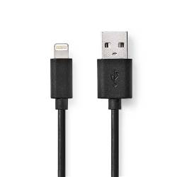 Nedis CCGB39300BK20 USB-Kabel | USB 2.0 | Apple Lightning 8-Pins | USB-A Male | 480 Mbps | Vernikkeld | 2.0 m | Rond ...