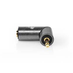 Nedis CATB22975GY Stereo-Audioadapter | 3,5 mm Male | 3,5 mm Female | Verguld | Recht | Metaal | Goud / Gunmetal-Grij...