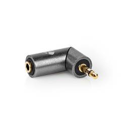 Nedis CATB22975GY Stereo-Audioadapter | 3,5 mm Male | 3,5 mm Female | Verguld | Recht | Metaal | Goud / Gunmetal-Grij...