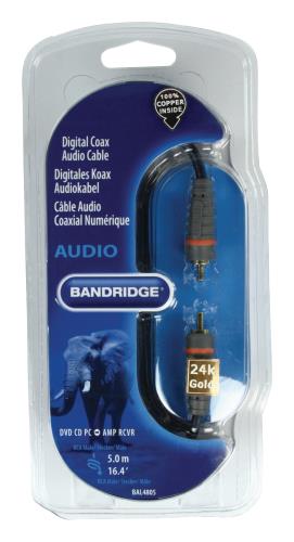 Bandridge BAL4805 Digitale coax-audiokabel 5.0 m