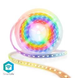 Nedis WIFILS51CRGB SmartLife Gekleurde LED-strip | Wi-Fi | Meerkleurig | 5000 mm | IP65 | 700 lm | Android™ / IOS