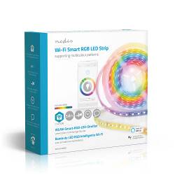 Nedis WIFILS51CRGB SmartLife Gekleurde LED-strip | Wi-Fi | Meerkleurig | 5000 mm | IP65 | 700 lm | Android™ / IOS