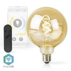 Nedis WIFILRT10G125 SmartLife LED Filamentlamp | Wi-Fi | E27 | 360 lm | 4.9 W | Warm to Cool White | Glas | Android™ ...
