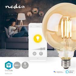 Nedis WIFILRF10G125 SmartLife LED Filamentlamp | Wi-Fi | E27 | 806 lm | 7 W | Warm Wit | Glas | Android™ / IOS | Globe