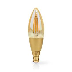 Nedis WIFILRF10C37 SmartLife LED Filamentlamp | Wi-Fi | E14 | 470 lm | 4.9 W | Warm Wit | Glas | Android™ / IOS | Kaars