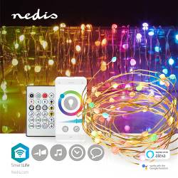 Nedis WIFILX51RGB SmartLife Gekleurde LED-strip | Wi-Fi | Meerkleurig | 5000 mm | IP44 | 400 lm | Android™ / IOS