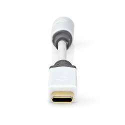 Nedis CCBW65950WT01 USB-Adapter | USB 2.0 | USB-C™ Male | 3,5 mm Female | 0.1 m | Rond | Verguld | PVC | Wit | Doos