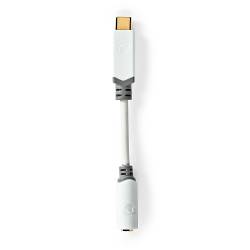 Nedis CCBW65950WT01 USB-Adapter | USB 2.0 | USB-C™ Male | 3,5 mm Female | 0.1 m | Rond | Verguld | PVC | Wit | Doos