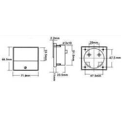 Hope Sun Analoge paneelmeter voor dc stroommetingen 15a dc / 70 x 60mm (3)