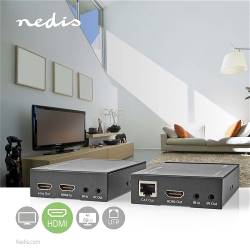 Nedis VREP3480AT HDMI™-Extender | Over Cat6 | tot 60 m | 4K@60Hz | 18 Gbps | Metaal | Antraciet