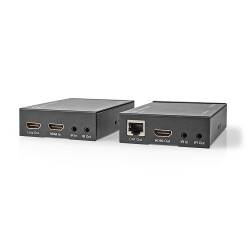 Nedis VREP3480AT HDMI™-Extender | Over Cat6 | tot 60 m | 4K@60Hz | 18 Gbps | Metaal | Antraciet