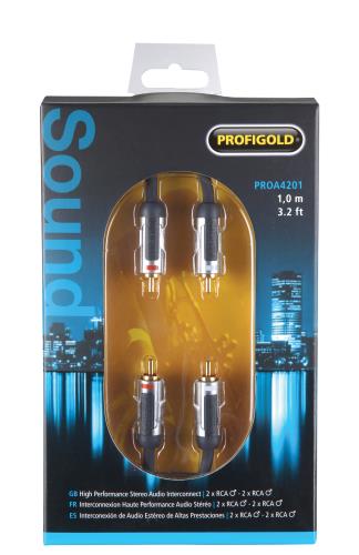 Profigold PROA4201 Stereo-audiokabel 2x RCA male - male 1,00 m zwart