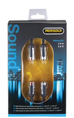 Profigold PROA4202 Stereo-audiokabel 2x RCA male - male 2,00 m zwart
