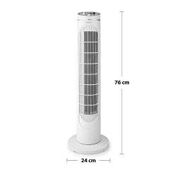 Nedis FNTR14CWT40 Torenventilator | Hoogte: 760 mm | 3 Snelheden | Zwenkfunctie | 45 W | Uitschakeltimer | Wit