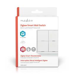Nedis ZBWS40WT SmartLife Wandschakelaar | Zigbee 3.0 | Muurmontage | Android™ / IOS | Kunststof | Wit