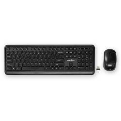 Nedis KBMCW100BKUS Muis en Toetsenbord - Set | Draadloos | Muis- en toetsenbordverbinding: USB | 800 / 1200 / 1600 dp...