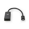 Nedis CCGB64353BK02 USB-Adapter | USB 3.2 Gen 1 | USB-C™ Male | DisplayPort Female | 0.20 m | Rond | Vernikkeld | PVC...